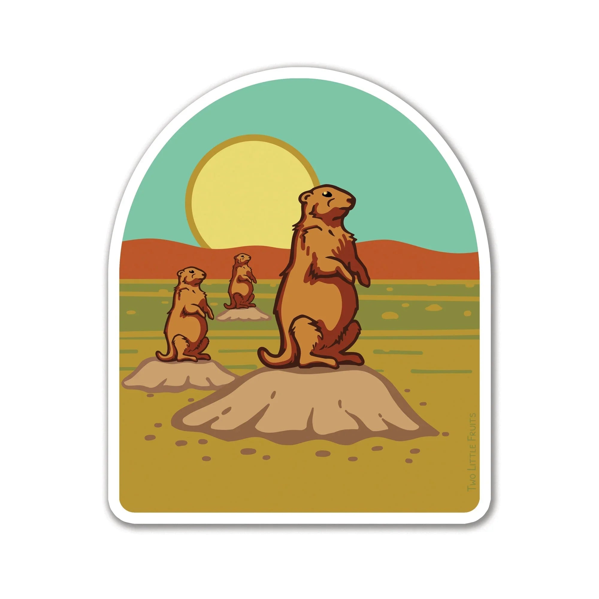 Prairie Dog illustrated vinyl sticker by Two Little Fruits