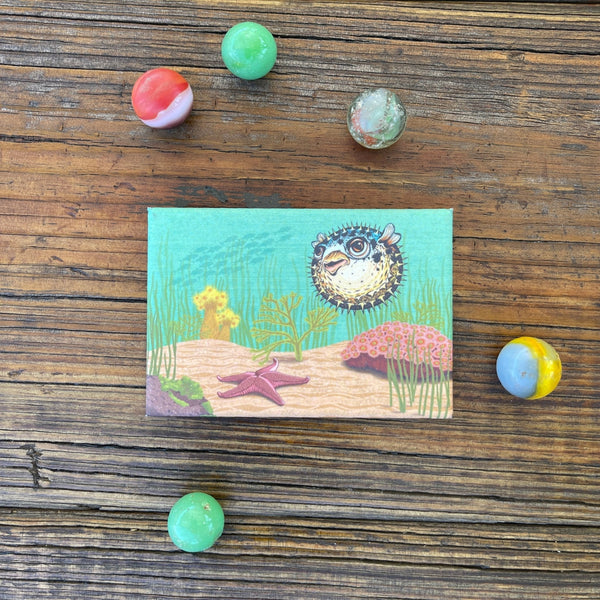 Pufferfish Fridge Magnet - Cute Blowfish Art, 2" x 3", Durable & Weather - Resistant - Fridge Magnets - Two Little Fruits - Two Little Fruits