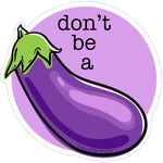 Purple Eggplant illustrated vinyl sticker by Two Little Fruits
