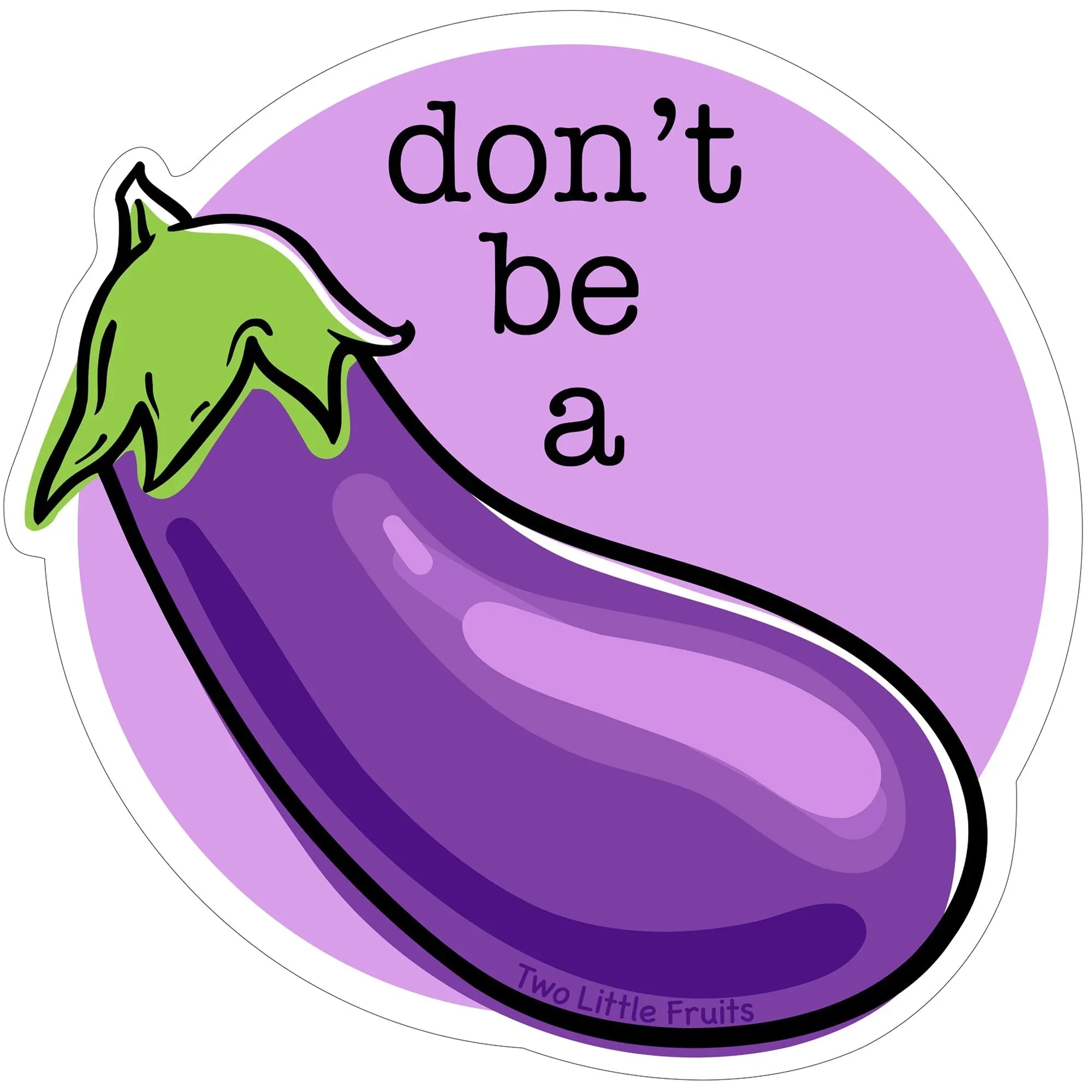 Purple Eggplant illustrated vinyl sticker by Two Little Fruits