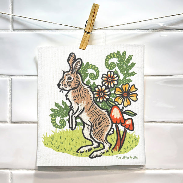 Rabbit Recyclable Cleaning Cloth - Eco - Friendly, Biodegradable, and Machine Washable - 6.5 x 8 in. - Swedish Dish Cloth - Two Little Fruits - Two Little Fruits