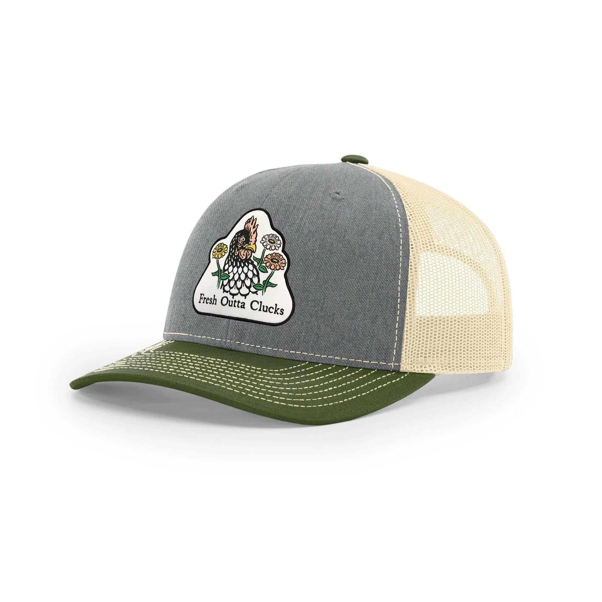 Chicken illustrated woven patch by Two Little Fruits