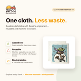 Eco-Friendly Absorbent Swedish Dishcloth — illustrated by Two Little Fruits, designed in Denver