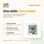 Eco-Friendly Absorbent Swedish Dishcloth — illustrated by Two Little Fruits, made in Denver