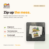 Always Take The Scenic Route Zipper Pouch — illustrated by Two Little Fruits, made in Denver