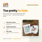 Moose Squirrel Tea Towel — illustrated by Two Little Fruits, made in Denver