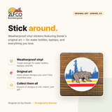 Bear Die Cut Vinyl Sticker — illustrated by Two Little Fruits, made in Denver