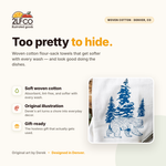 Bear Tea Towel — Screen Printed 100% Cotton Kitchen Towel 28x29" — illustrated by Two Little Fruits, made in Denver