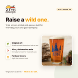 Blue Bear Pint Glass — illustrated by Two Little Fruits, made in Denver