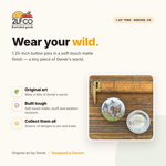 Bighorn Sheep Button Pin — illustrated by Two Little Fruits, made in Denver