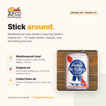 Bike Beer Can Vinyl Sticker — illustrated by Two Little Fruits, made in Denver