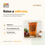 Bison Pint Glass — illustrated by Two Little Fruits, made in Denver