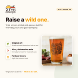 Bison Pint Glass — illustrated by Two Little Fruits, made in Denver