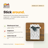 Black Crow Aspen Vinyl Sticker — illustrated by Two Little Fruits, made in Denver