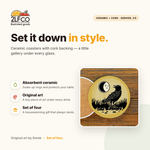 Black Crow Coaster — illustrated by Two Little Fruits, made in Denver