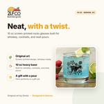 Black Dog Rocks Glass — illustrated by Two Little Fruits, made in Denver