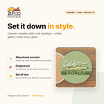 California Sober Cannabis Coaster — illustrated by Two Little Fruits, made in Denver