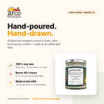 Campfire Soy Candle — Smoky Wood, Fir & Pine — illustrated by Two Little Fruits, made in Denver