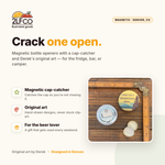 Camping Magnetic Bottle Opener — illustrated by Two Little Fruits, made in Denver