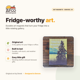 Camping Breakfast Beer Fridge Magnet — illustrated by Two Little Fruits, made in Denver