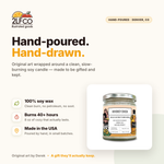 Whiskey Chick Soy Candle — Whiskey, Smoked Oak & Vanilla — illustrated by Two Little Fruits, made in Denver
