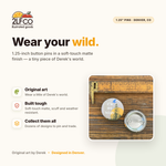 Cannabis Button Pin — illustrated by Two Little Fruits, made in Denver