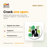 Cat Magnetic Bottle Opener — illustrated by Two Little Fruits, made in Denver