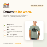 Eco-Friendly Cat Graphic T-Shirt — illustrated by Two Little Fruits, made in Denver