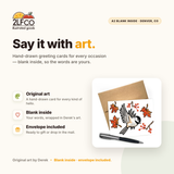 Chickadee Greeting Card — illustrated by Two Little Fruits, made in Denver