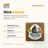 Chicken Laptop Vinyl Sticker — illustrated by Two Little Fruits, made in Denver