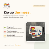 Colorado Cosmetic Travel Zipper Pouch — illustrated by Two Little Fruits, made in Denver