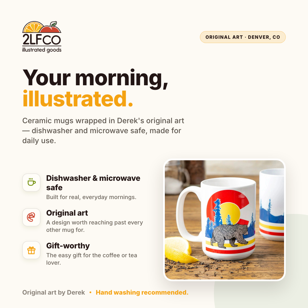 Colorado Mug — illustrated by Two Little Fruits, made in Denver