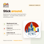 Colorado Flag Bear Vinyl Sticker — illustrated by Two Little Fruits, made in Denver