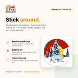 Colorado Flag Bear Vinyl Sticker — illustrated by Two Little Fruits, made in Denver