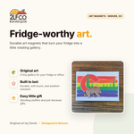 Colorado Rainbow Bear Fridge Magnet — illustrated by Two Little Fruits, made in Denver