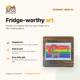 Colorado Rainbow Bear Fridge Magnet — illustrated by Two Little Fruits, made in Denver