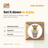 Drama Llama Popcorn Coaster — illustrated by Two Little Fruits, made in Denver