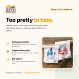 Sleepin' Around Tea Towel — illustrated by Two Little Fruits, made in Denver
