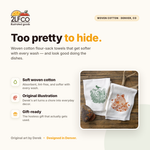 Tea Towel Gift Set — Hand-Drawn 100% Cotton — illustrated by Two Little Fruits, made in Denver
