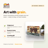 Cow Decor - Angus The Cow 4x6 Wood Art Print — illustrated by Two Little Fruits, made in Denver