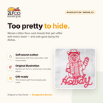 Cheerful Cowboy Bear Tea Towel — illustrated by Two Little Fruits, made in Denver