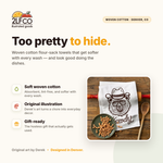 Howdy Bear Cowboy Tea Towel — illustrated by Two Little Fruits, made in Denver