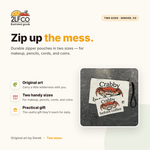 Crab Accessory Zipper Pouch — illustrated by Two Little Fruits, made in Denver