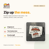 Crab Accessory Zipper Pouch — illustrated by Two Little Fruits, made in Denver