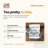 Crab Themed Tea Towel — illustrated by Two Little Fruits, made in Denver
