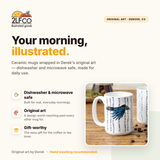 Crow Aspen Mug — Hand-Illustrated 15oz Ceramic — illustrated by Two Little Fruits, made in Denver