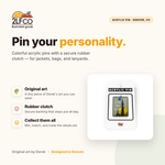 Acrylic Pins - Acrylic Pin — illustrated by Two Little Fruits, made in Denver