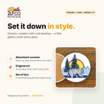 Bear Ceramic Coaster — illustrated by Two Little Fruits, made in Denver