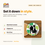 Cat Coaster — illustrated by Two Little Fruits, made in Denver