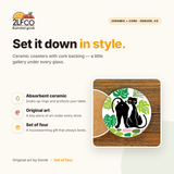 Cat Coaster — illustrated by Two Little Fruits, made in Denver